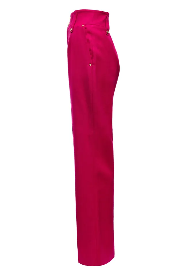 Holland Cooper Tailoring Women High Waisted Straight Trouser Hot Pink Barathea Holland Cooper Tailoring Women High Waisted Straight Trouser Hot Pink Barathea