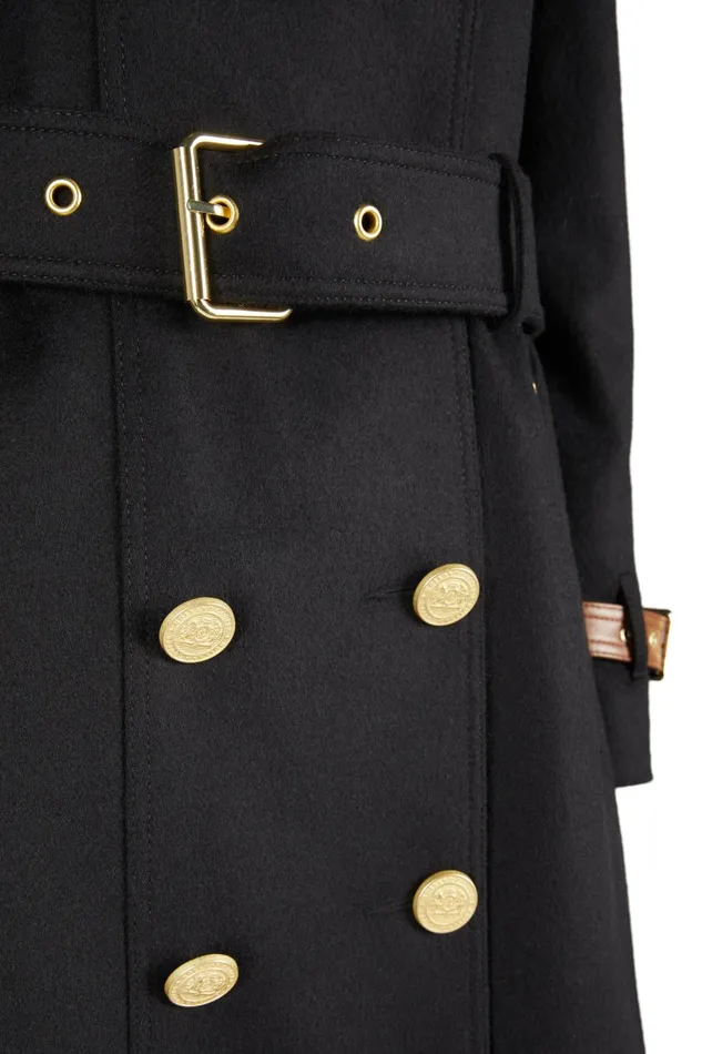 Holland Cooper Tailoring Women Marlborough Trench Coat Soft Black Tan