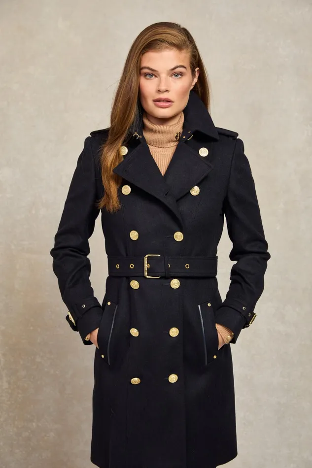 Holland Cooper Tailoring Women Marlborough Trench Coat Soft Navy