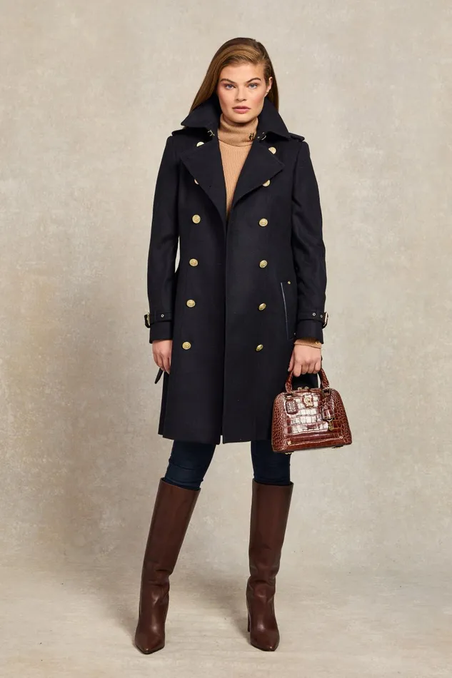 Holland Cooper Tailoring Women Marlborough Trench Coat Soft Navy