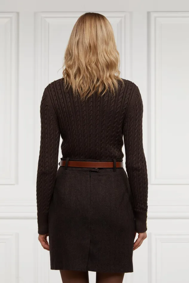 Holland Cooper Tailoring Women Regency Skirt Chocolate Herringbone Holland Cooper Tailoring Women Regency Skirt Chocolate Herringbone