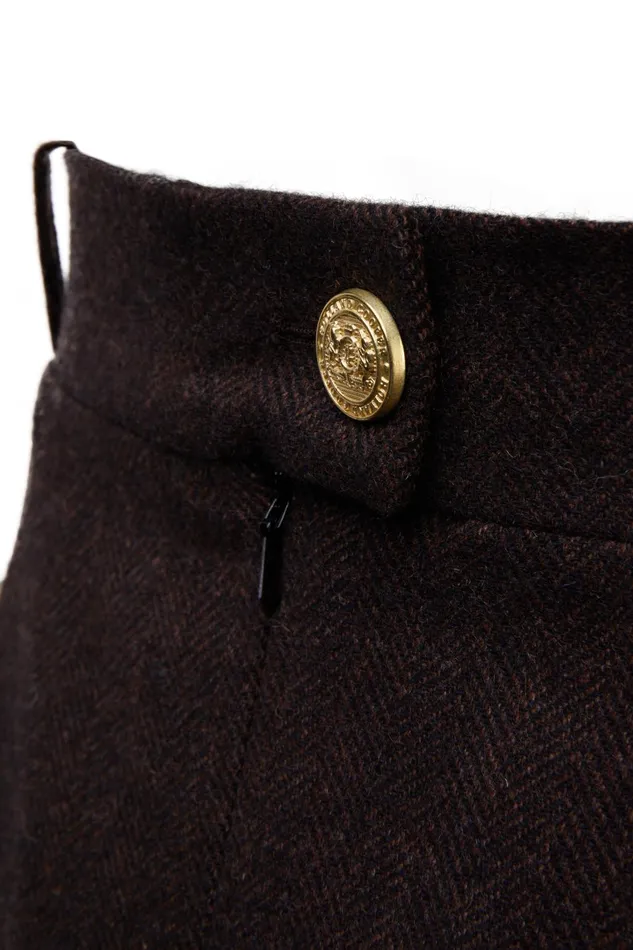 Holland Cooper Tailoring Women Regency Skirt Chocolate Herringbone Holland Cooper Tailoring Women Regency Skirt Chocolate Herringbone