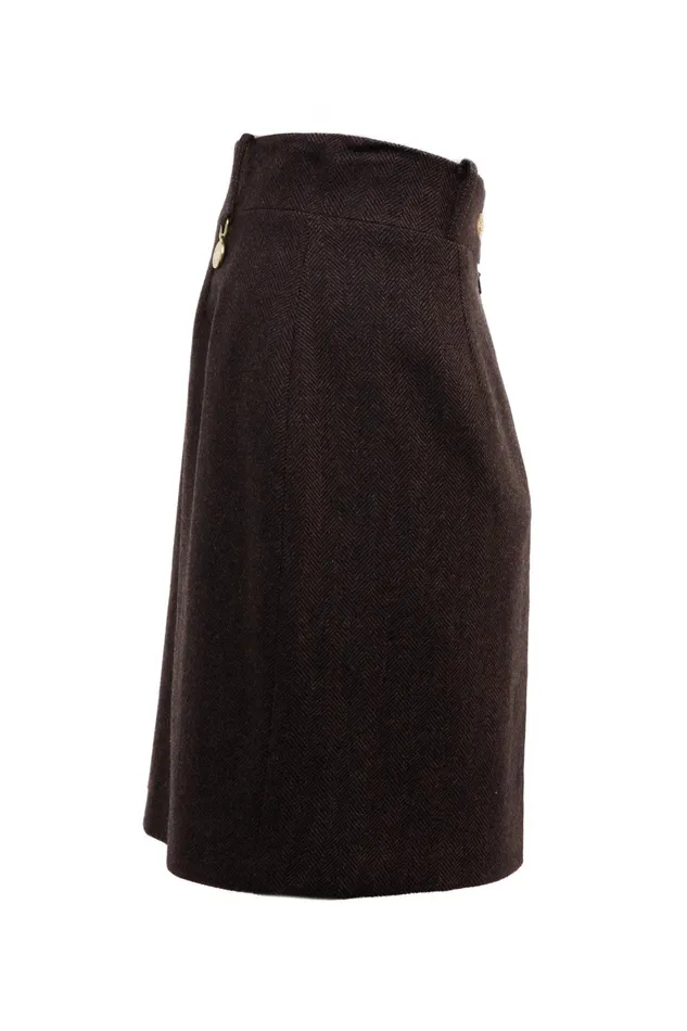 Holland Cooper Tailoring Women Regency Skirt Chocolate Herringbone Holland Cooper Tailoring Women Regency Skirt Chocolate Herringbone