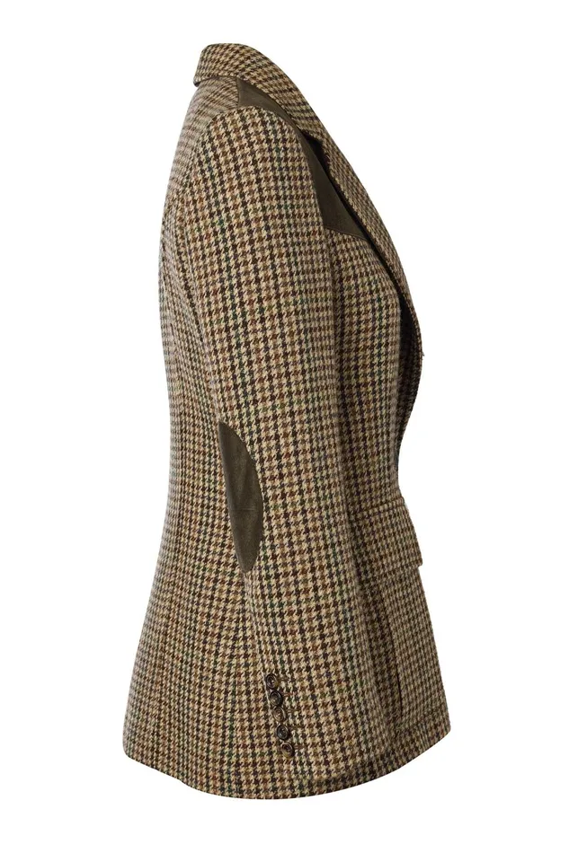 Holland Cooper Tailoring Women Single Breasted Field Blazer Hailes Green Tweed