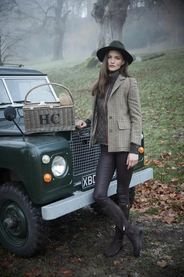 Holland Cooper Tailoring Women Single Breasted Field Blazer Hailes Green Tweed