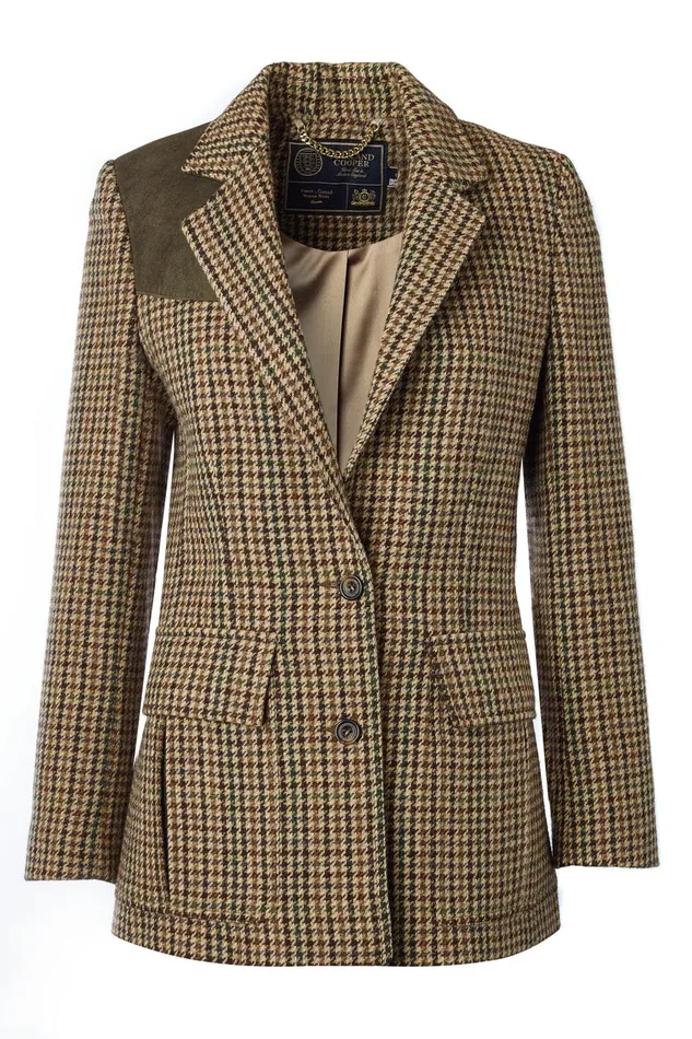 Holland Cooper Tailoring Women Single Breasted Field Blazer Hailes Green Tweed