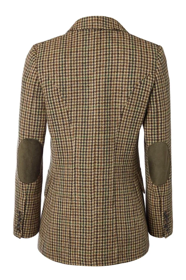 Holland Cooper Tailoring Women Single Breasted Field Blazer Hailes Green Tweed
