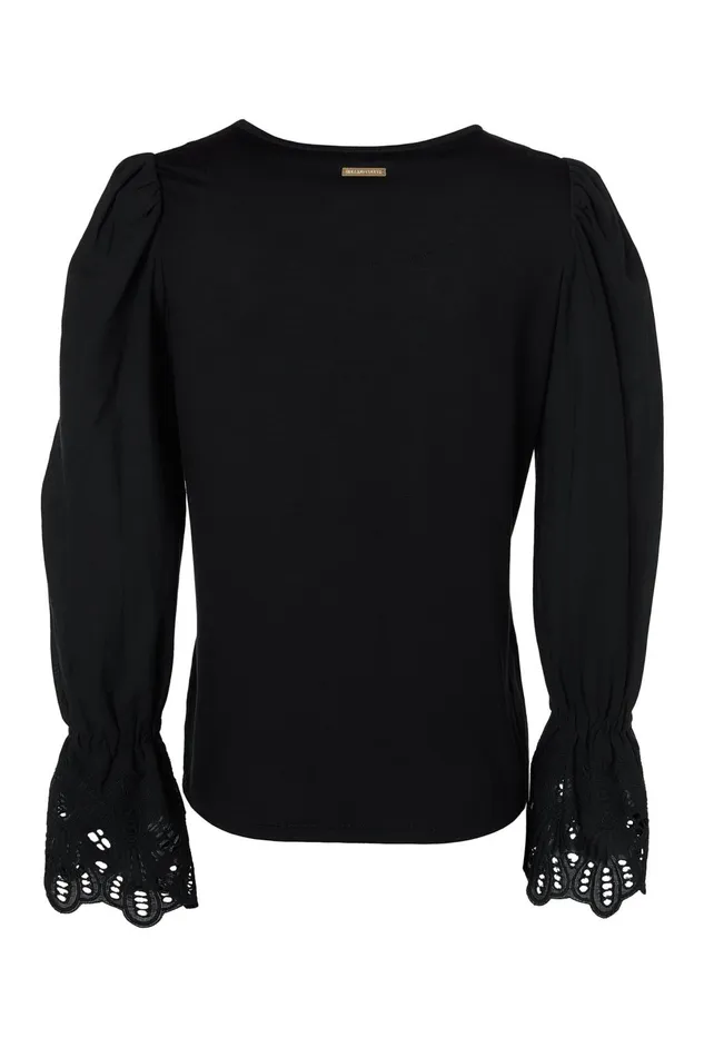 Holland Cooper Tops Women Francesca Jersey Blouse Black Holland Cooper Tops Women Francesca Jersey Blouse Black