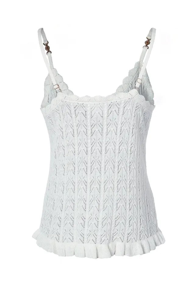 Holland Cooper Tops Women Pointelle Cami Natural Holland Cooper Tops Women Pointelle Cami Natural