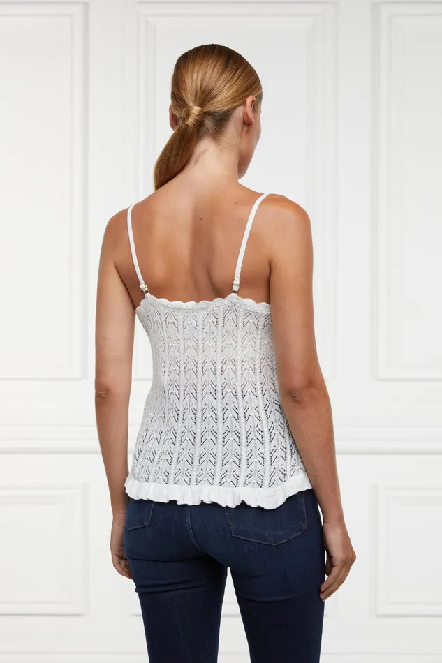 Holland Cooper Tops Women Pointelle Cami Natural Holland Cooper Tops Women Pointelle Cami Natural