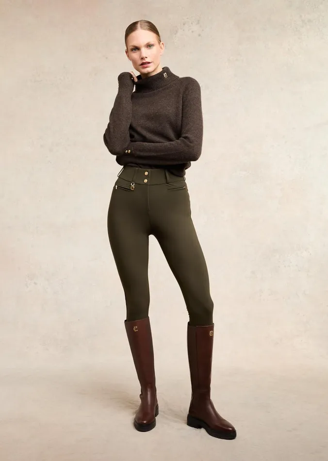 Holland Cooper Trousers Women Contour Trouser Dark Olive