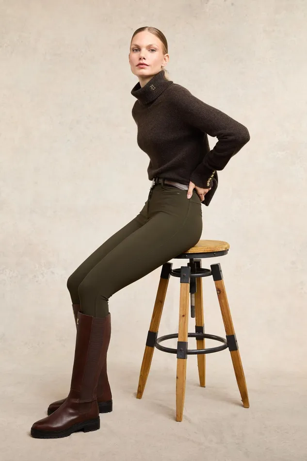 Holland Cooper Trousers Women Contour Trouser Dark Olive Holland Cooper Trousers Women Contour Trouser Dark Olive