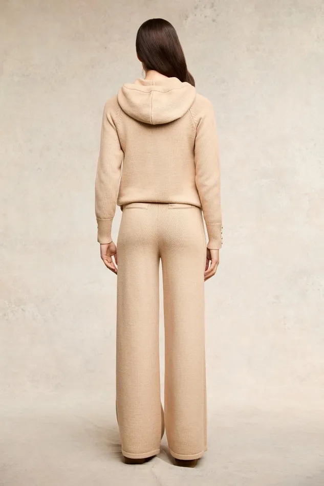 Holland Cooper Trousers Women Verbier Wide Leg Pant Light Camel