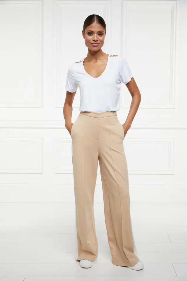 Holland Cooper Trousers Women Wide Leg Pant Camel Holland Cooper Trousers Women Wide Leg Pant Camel