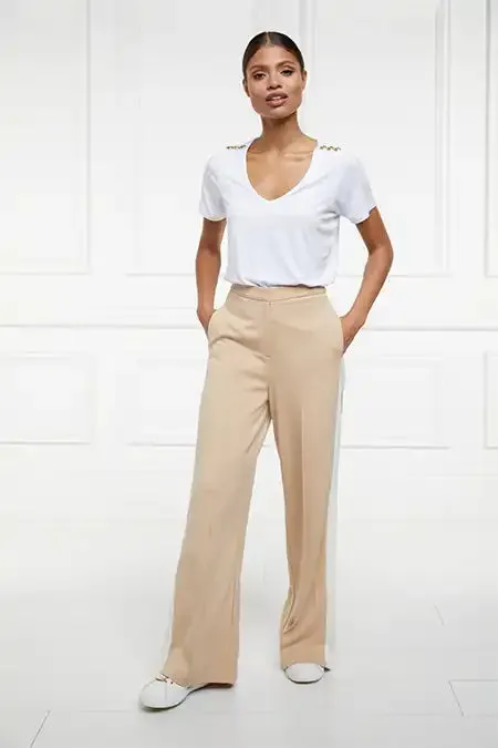 Holland Cooper Trousers Women Wide Leg Pant Camel Holland Cooper Trousers Women Wide Leg Pant Camel