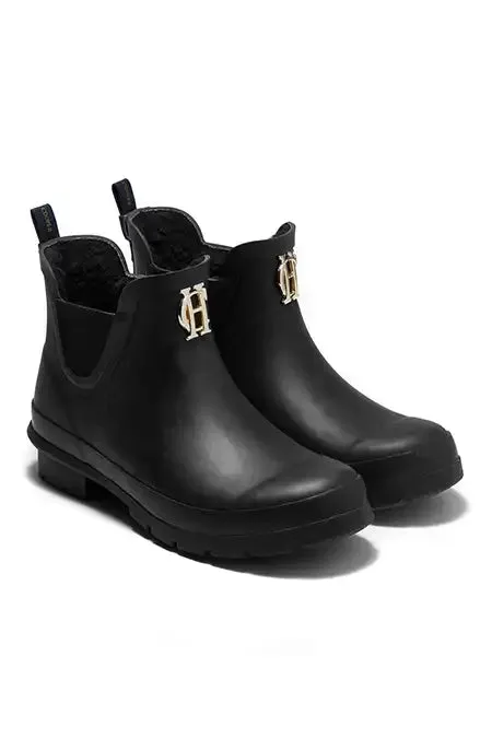 Holland Cooper Wellington Boots Women Rubber Chelsea Boot Black