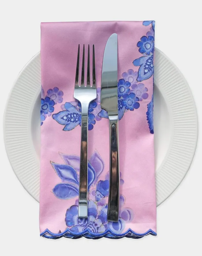 Home Women Cynthia Rowley Scallop Embroidered Edge Dinner Napkin