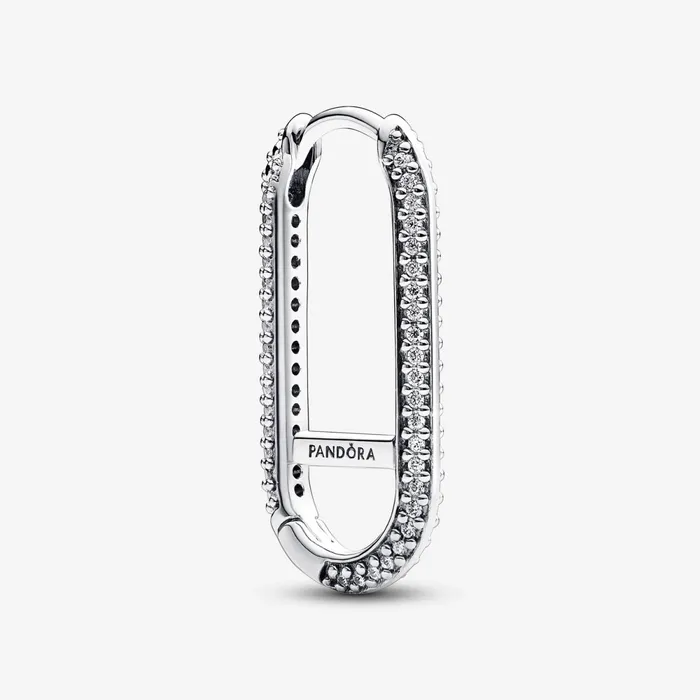 Hoop Earrings Women Pandora Online ME Extended Pav Link Single Earring Sterling Silver