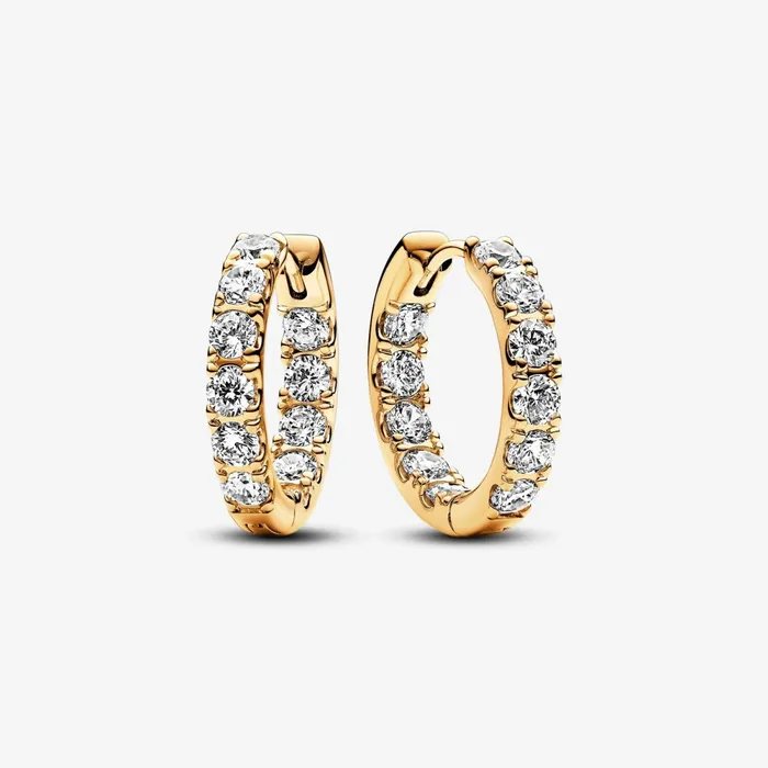 Hoop Earrings Women Pandora Sparkling Row Eternity Hoop Earrings