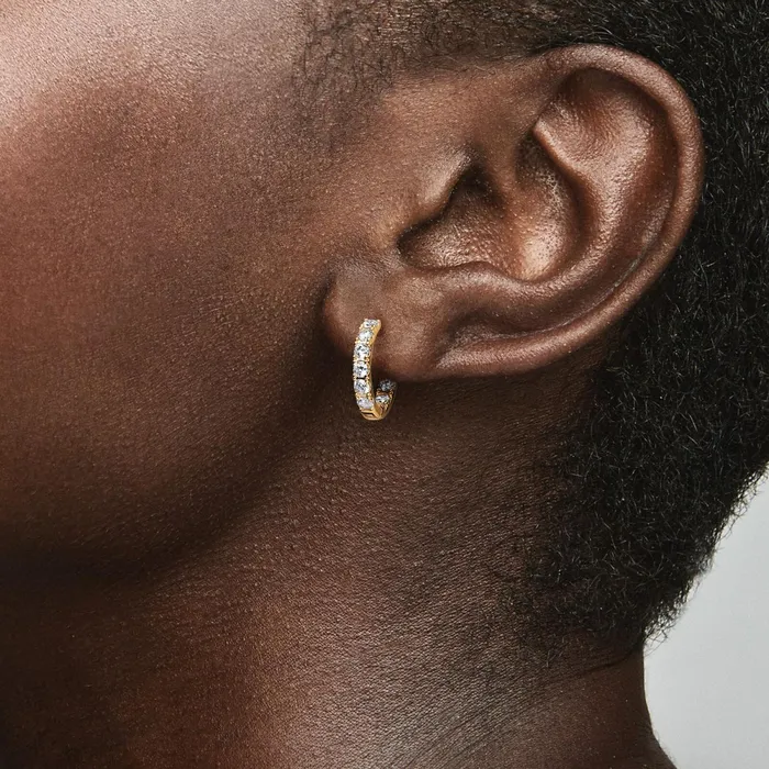 Hoop Earrings Women Pandora Sparkling Row Eternity Hoop Earrings