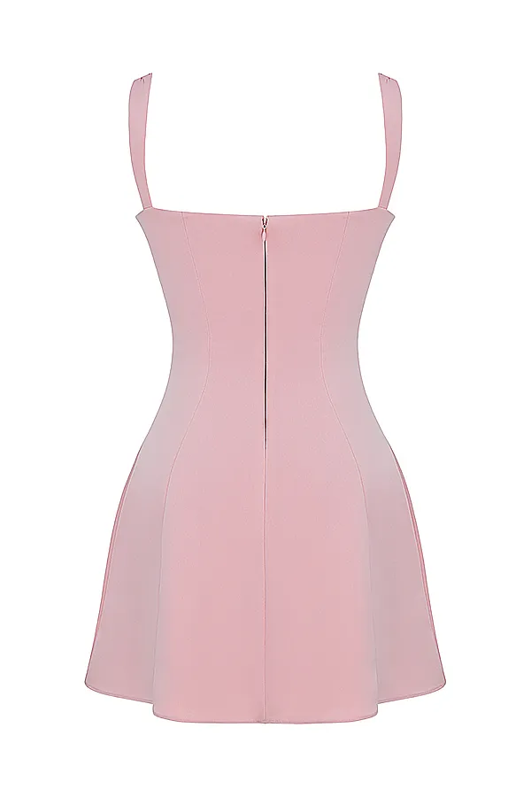 House Of CB AdrianaRose Satin And Lace Mini Dress Rose Women Mini Dresses