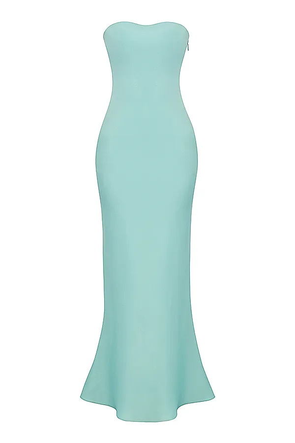 House Of CB AletteJade Satin Strapless Maxi Dress 8211 SALE Jade Women Bodycon Dresses