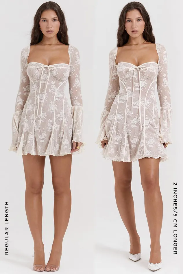House Of CB AnalissaVintage Cream Lace Corset Dress Vintage Women Corset Dresses