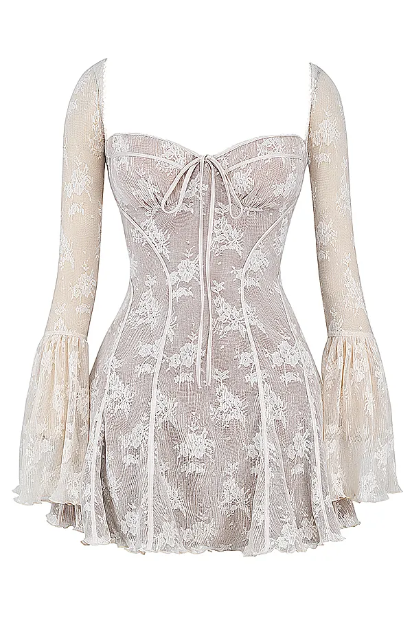 House Of CB AnalissaVintage Cream Lace Corset Dress Vintage Women Corset Dresses