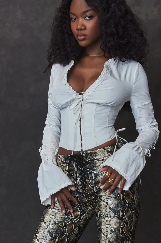 House Of CB AnissaWhite Lace Up Top 8211 SALE White Women Tops