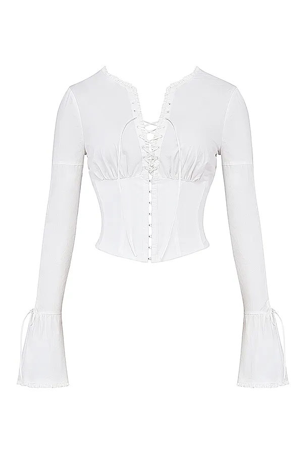 House Of CB AnissaWhite Lace Up Top 8211 SALE White Women Tops