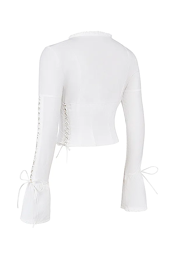 House Of CB AnissaWhite Lace Up Top 8211 SALE White Women Tops