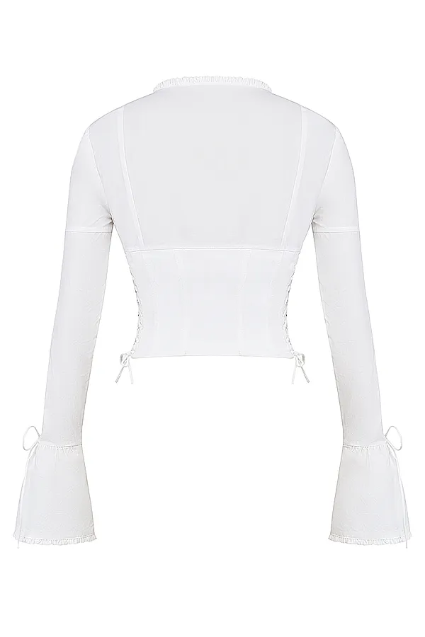 House Of CB AnissaWhite Lace Up Top 8211 SALE White Women Tops