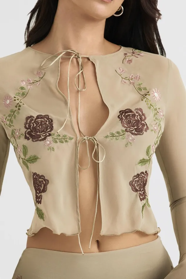 House Of CB AsraArtichoke Floral Tie Front Top 8211 SALE Artichoke Women Tops