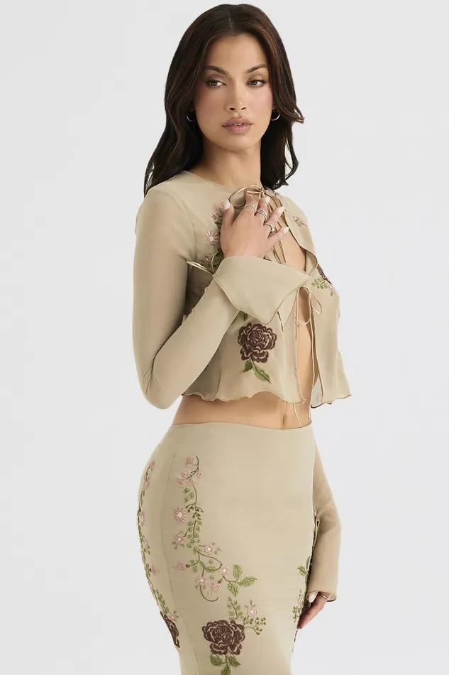 House Of CB AsraArtichoke Floral Tie Front Top 8211 SALE Artichoke Women Tops