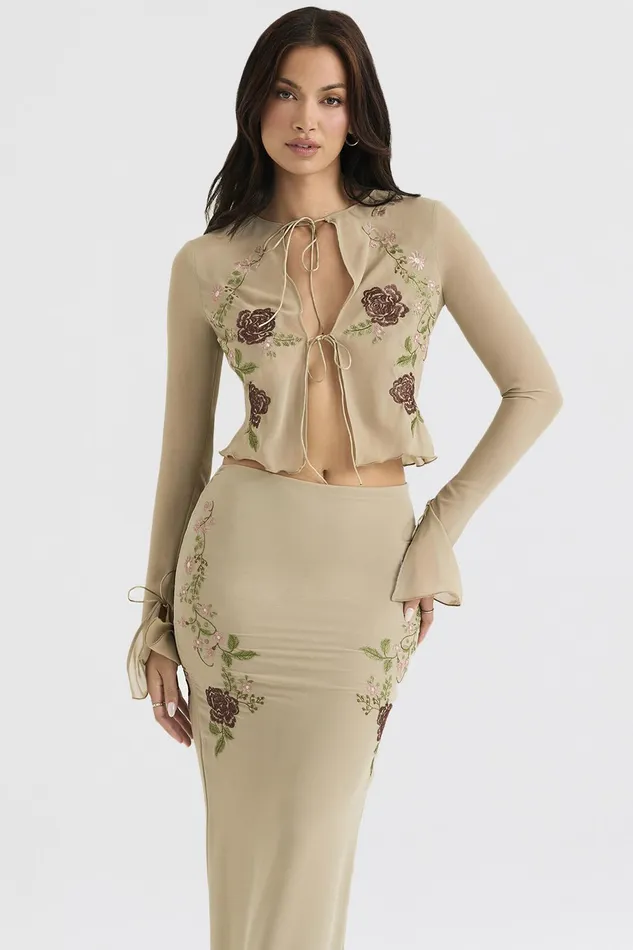 House Of CB AsraArtichoke Floral Tie Front Top 8211 SALE Artichoke Women Tops