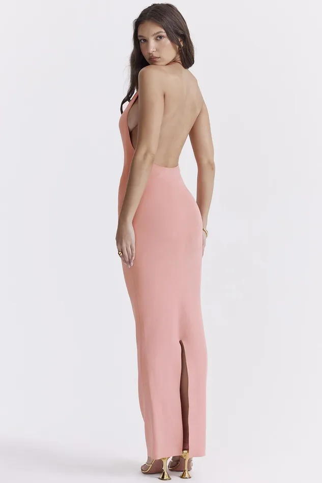 House Of CB CameliaApricot Plunge Maxi Dress 8211 SALE Apricot Women Bodycon Dresses