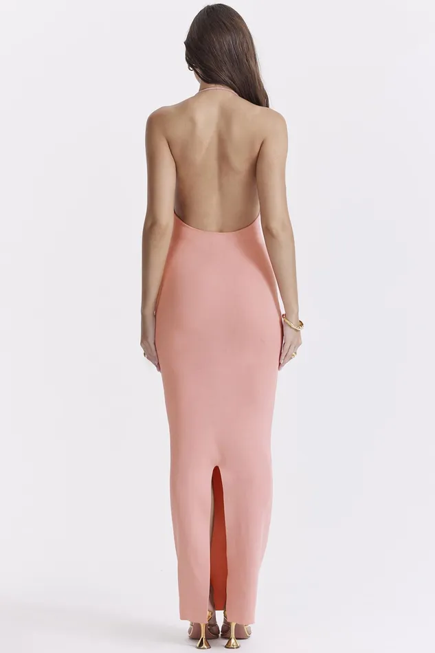 House Of CB CameliaApricot Plunge Maxi Dress 8211 SALE Apricot Women Bodycon Dresses