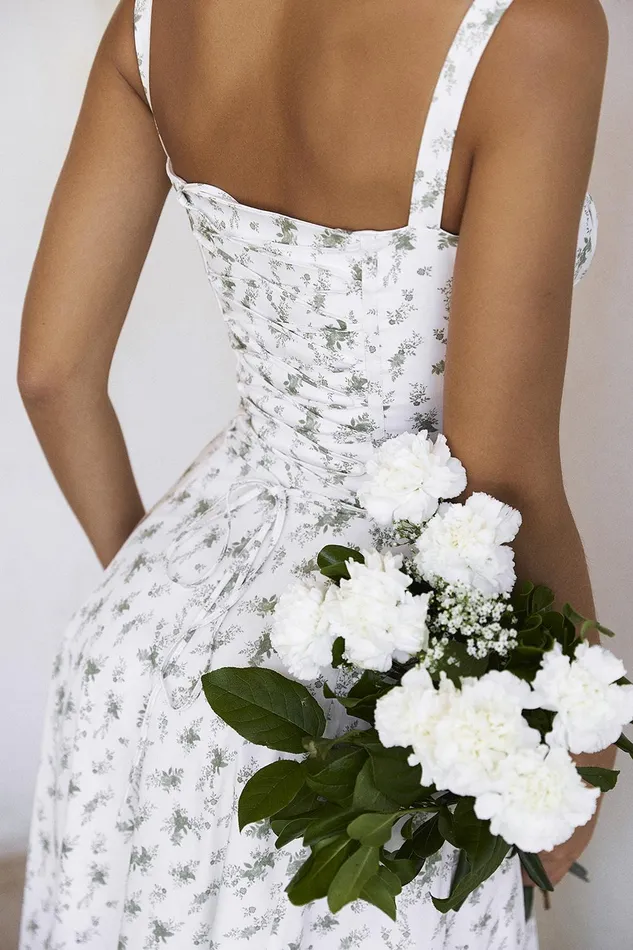 House Of CB CarmenGarden Print Bustier Sundress Garden Women Corset Dresses
