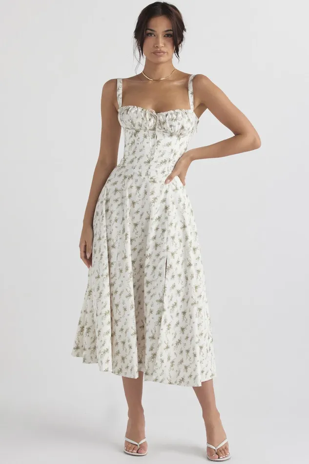 House Of CB CarmenGarden Print Bustier Sundress Garden Women Corset Dresses