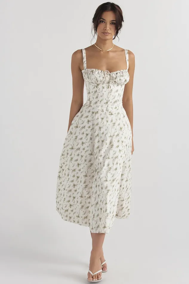 House Of CB CarmenGarden Print Bustier Sundress Garden Women Corset Dresses