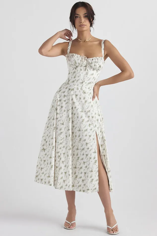 House Of CB CarmenGarden Print Bustier Sundress Garden Women Corset Dresses