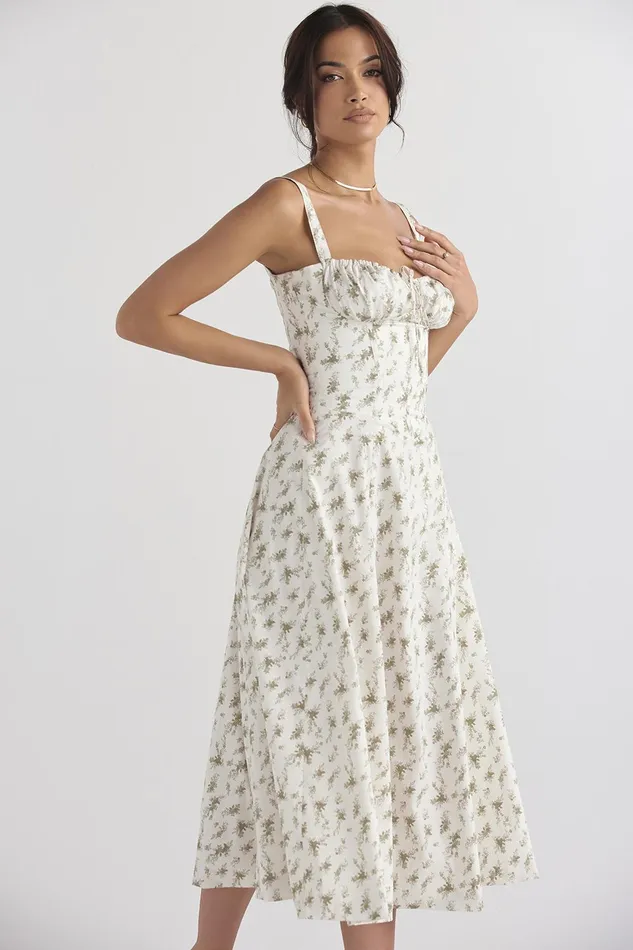 House Of CB CarmenGarden Print Bustier Sundress Garden Women Corset Dresses