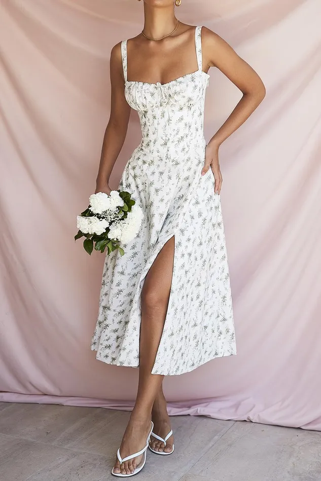 House Of CB CarmenGarden Print Bustier Sundress Garden Women Corset Dresses