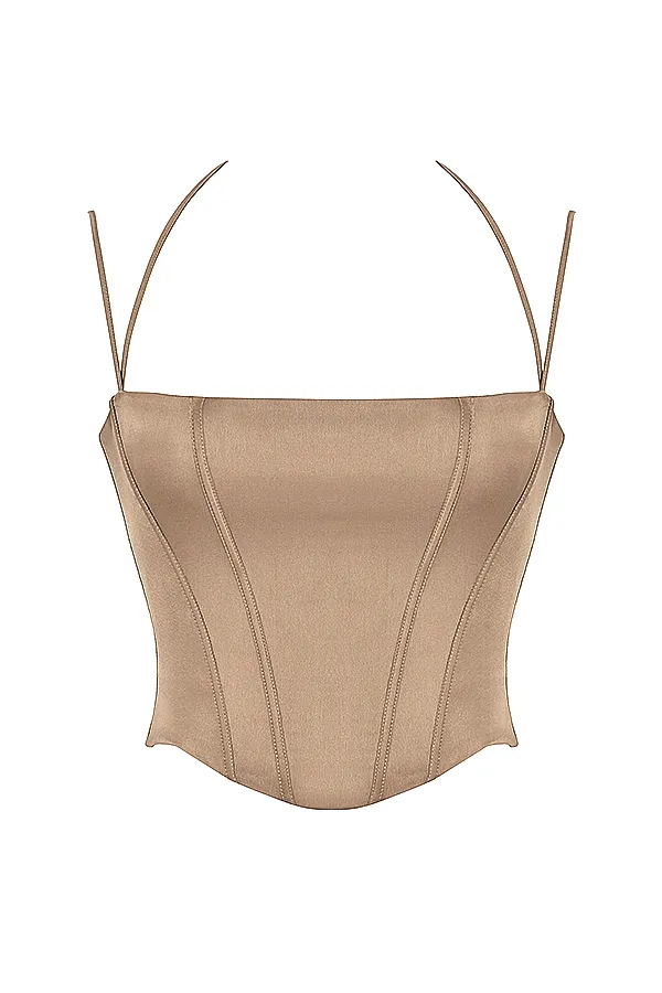 House Of CB ChantelleLatte Satin Corset 8211 SALE Latte Women Corsets