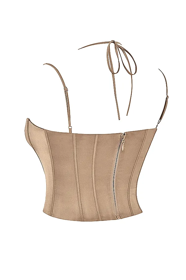 House Of CB ChantelleLatte Satin Corset 8211 SALE Latte Women Corsets