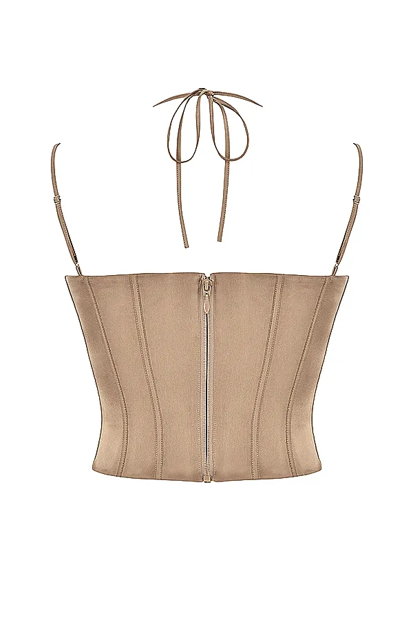 House Of CB ChantelleLatte Satin Corset 8211 SALE Latte Women Corsets