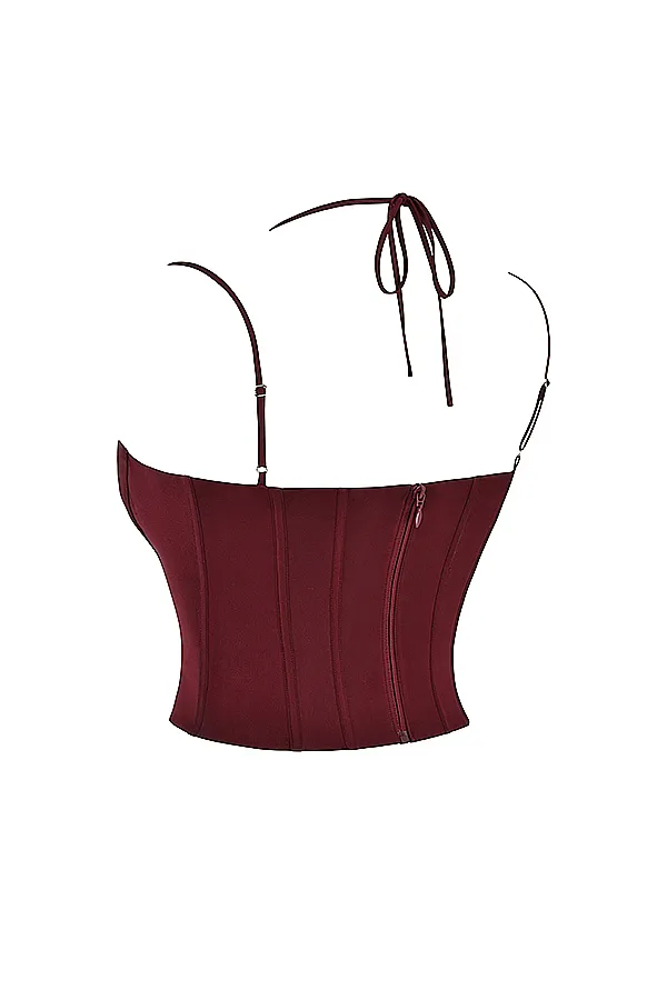 House Of CB ChantelleWine Satin Corset 8211 SALE Wine Women Corsets