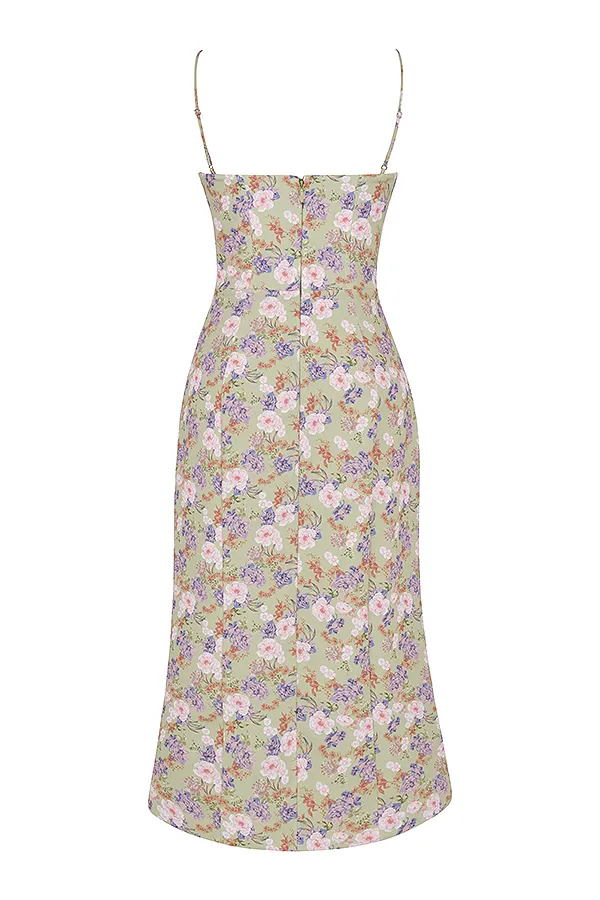House Of CB CharlottePeony Print Midi Sundress 8211 SALE Peony Women Corset Dresses