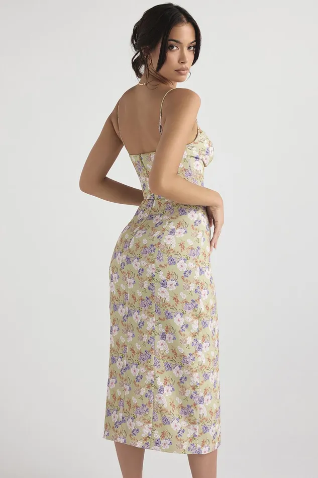 House Of CB CharlottePeony Print Midi Sundress 8211 SALE Peony Women Corset Dresses