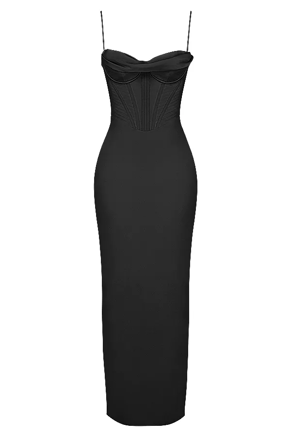 House Of CB CharmaineBlack Corset Maxi Dress Black Women Bodycon Dresses